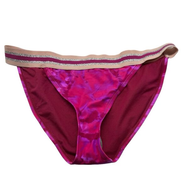 NWT Hula Honey Hana Hipster Fuchsia Purple Tie Dye Banded Bikini Bottom Sz XL - Picture 1 of 7
